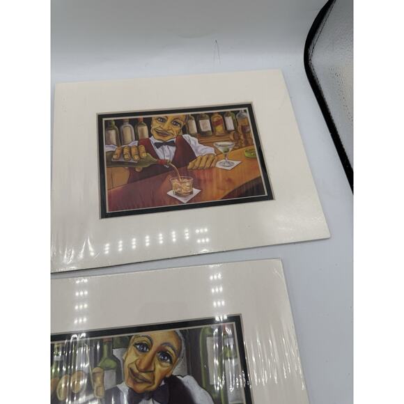 Will Rafuse Jack & Basil Bartender Art Prints Set of 2 2001 Whimsical Bar Pub - Picture 8 of 8